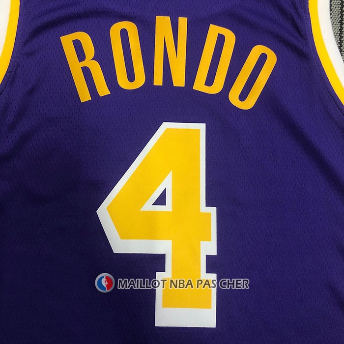 Maillot Los Angeles Lakers Rajon Rondo NO 4 Statement 2021-22 Volet